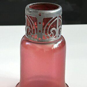 Small Carl Stölzle Suchenthal vase with metal collar circa 1905, Art Nouveau